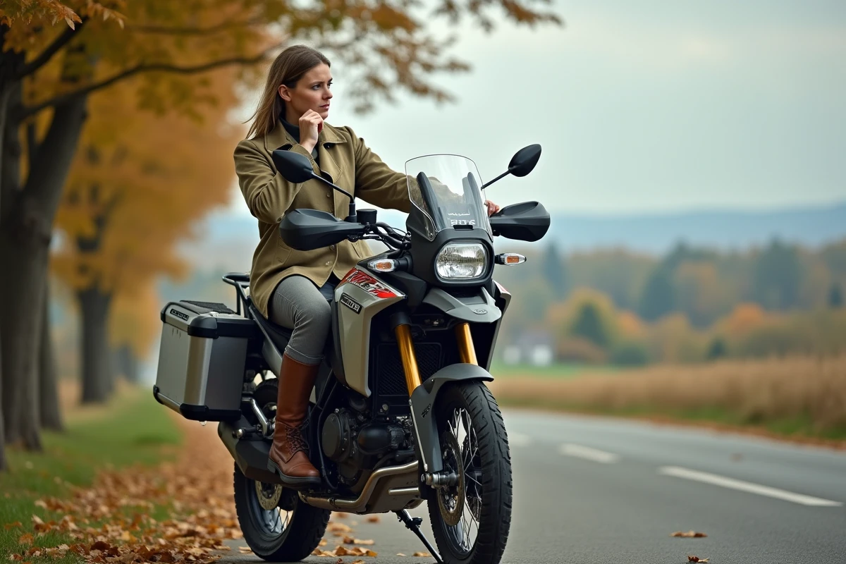 Femme ajustant le rétroviseur d