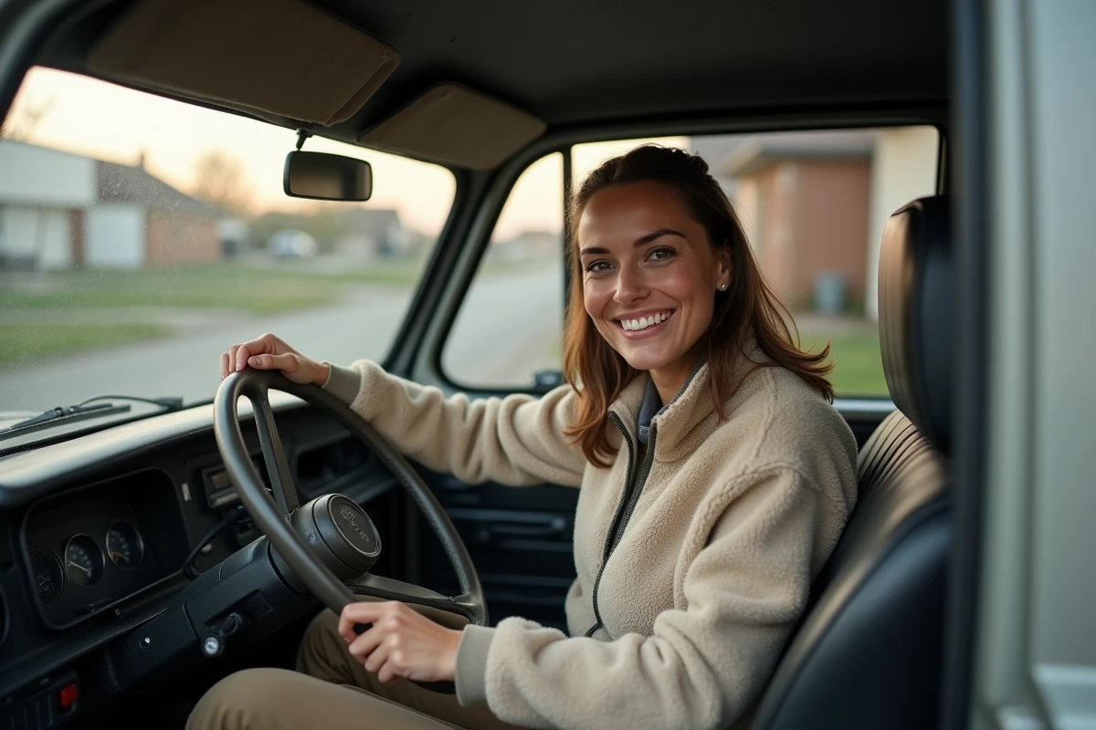 Femme souriante dans l
