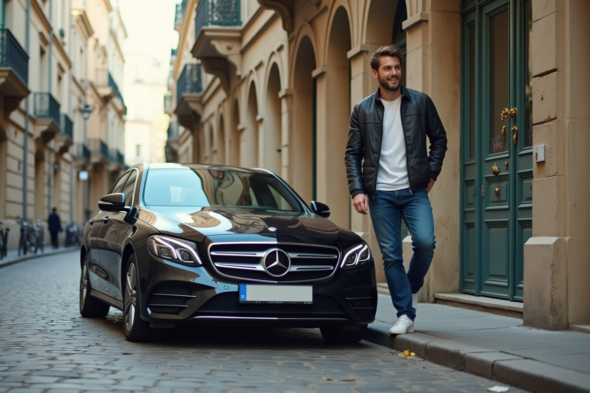 Jeune homme sortant d