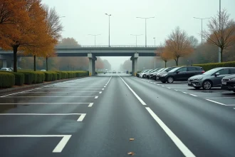 Parking de covoiturage Vinci Autoroutes près de l'A10 à La Chapelle Saint Mesmin avec des emplacements bien délimités