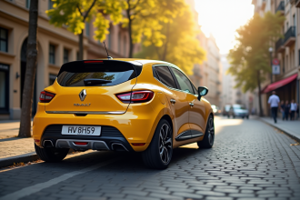 Renault Clio Phase 2 stationnée en ville en plein jour