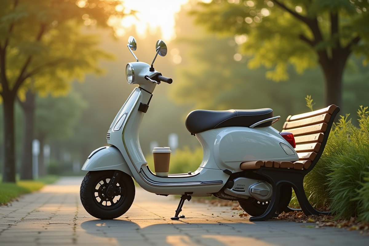 Scooter garé près d