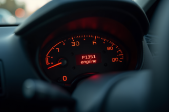 Tableau de bord Citroën avec voyant check engine allumé